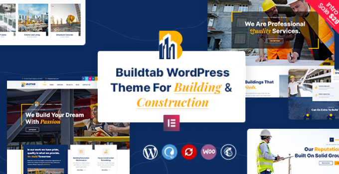 BuildTab - Construction Firm WordPress Theme