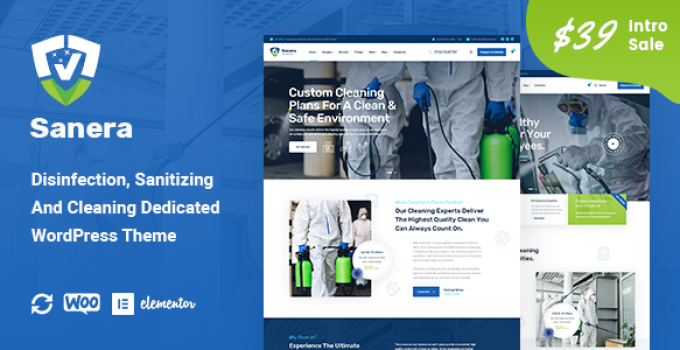 Sanera - Sanitizing And Cleaning Services WordPress Theme