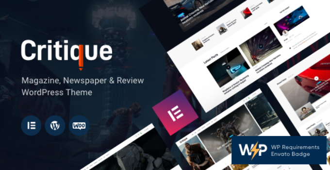 Critique - Magazine, Newspaper & Review WordPress Theme