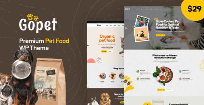 Gopet - Pet Food WooCommerce WordPress Theme