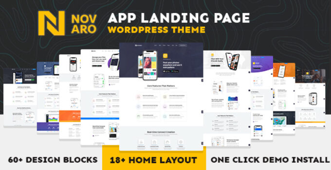 App Landing Page WordPress Theme - Novaro