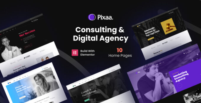 Pixaa - Consulting & Digital Agency WordPress Theme