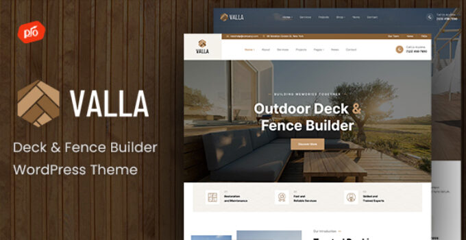 Valla - Deck & Fence Builder WordPress Theme