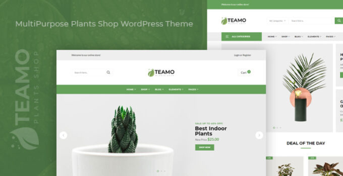 Teamo - MultiPurpose Plants Shop WordPress Theme
