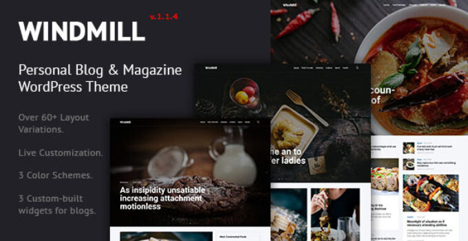 WindMill - Personal Blog & Magazine WordPress Theme