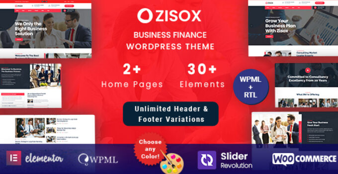 Zisox - Business Finance WordPress Theme