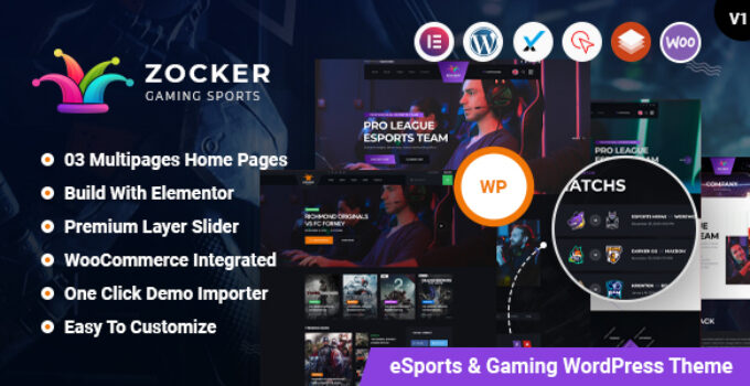 Zocker - eSports Game & Online Clan News Video Gaming WordPress Theme