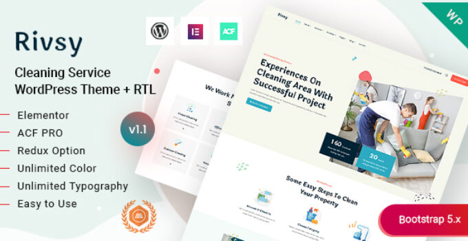 Rivsy - Cleaning Services WordPress Theme