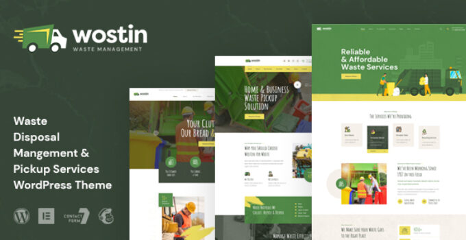 Wostin - Waste Pickup Services WordPress Theme