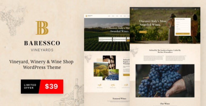 Baressco - Wine, Vineyard & Winery WordPress Theme