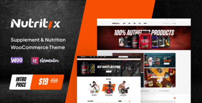 Nutritix - Supplement & Nutrition WooCommerce Theme