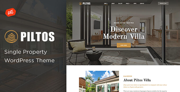 Piltos - Single Property WordPress Theme