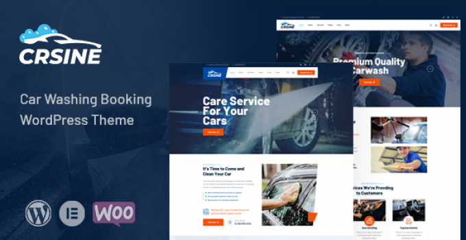 Crsine - Car Washing Booking WordPress Theme
