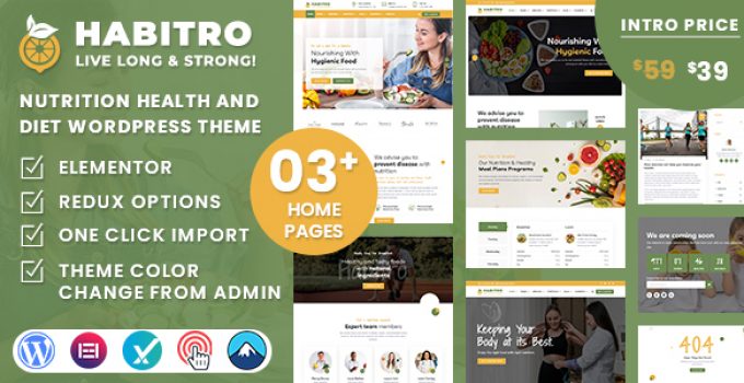 Habitro - Nutrition Health and Diet WordPress Theme