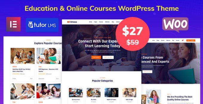 omexo education & online courses wordpress theme