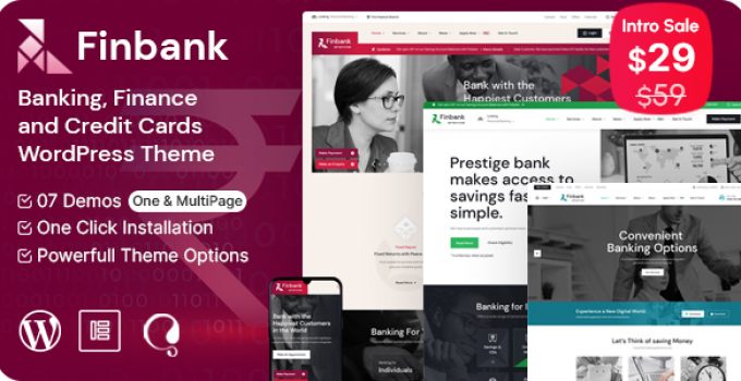 Finbank - Banking and Finance WordPress Theme