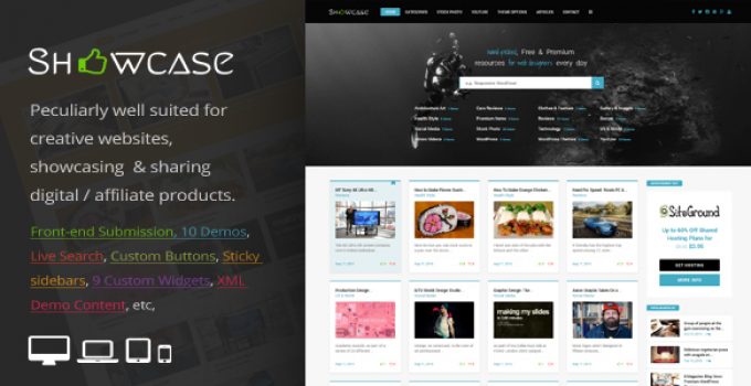 Showcase = Responsive WordPress Grid / Masonry Blog Theme