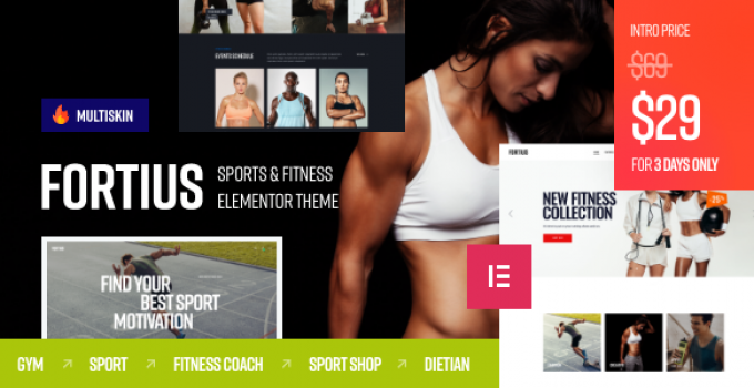 Fortius - Sports & Fitness Elementor WordPress Theme