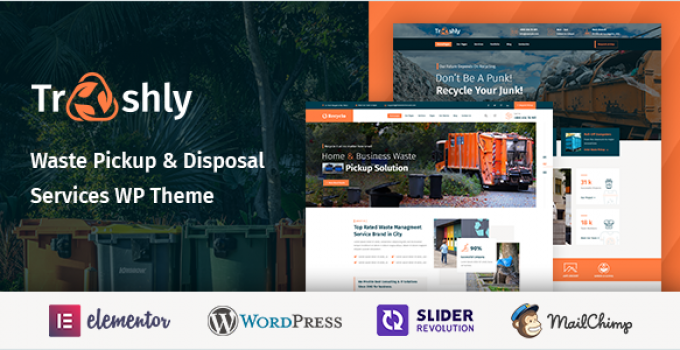 Trashly - Waste Pickup & Disposal Services WordPress Theme