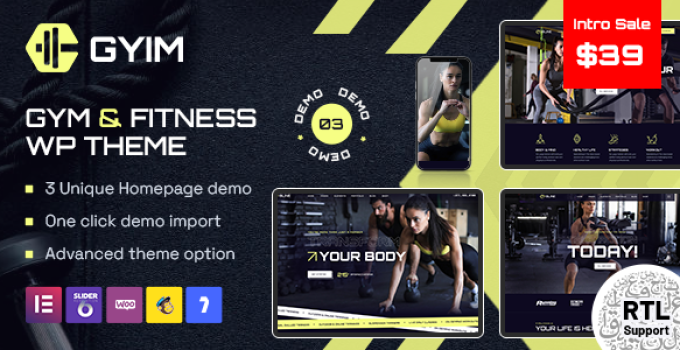 Gyim - Gym and Fitness WordPress Theme