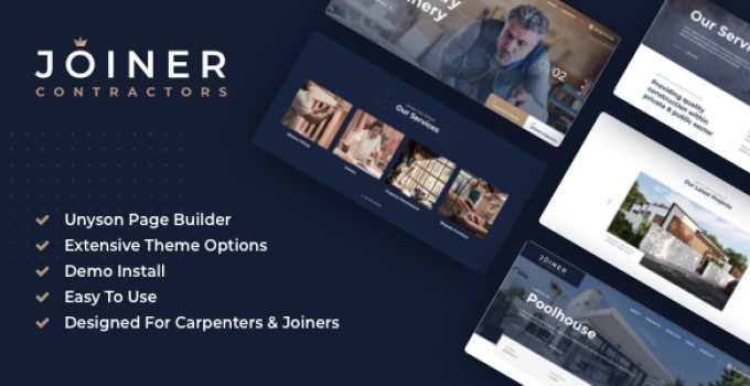 Joiner - Carpentry & Joinery WordPress Theme