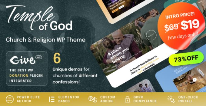 Temple of God - Religion and Church WordPress
