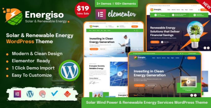 Energiso - Solar and Renewable Energy WordPress Theme