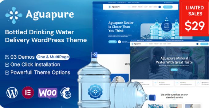 Aguapure - Drinking Water Company WordPress Theme
