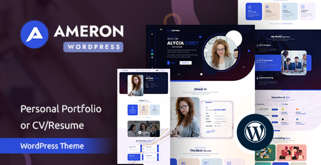 Ameron Personal Portfolio Or Cvresume Wordpress Theme Wpnull24 5791