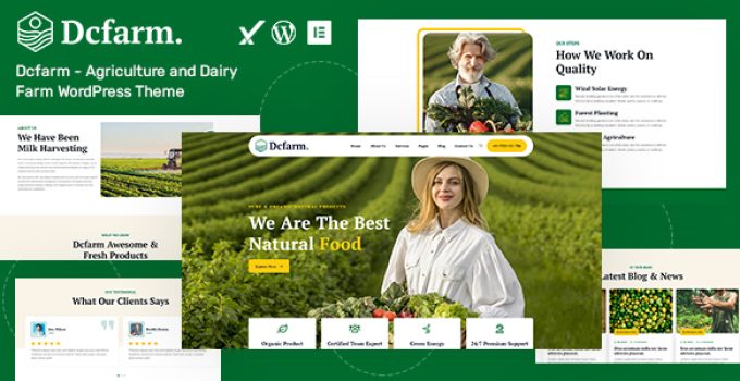 Dcfarm – Agriculture and Dairy Farm WordPress Theme