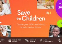 Save the Children - Charity WordPress Theme with Donations