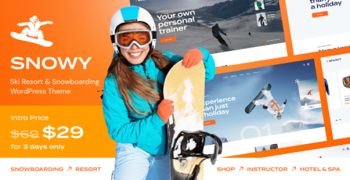 Snowy - Ski Resort & Snowboarding WordPress Theme
