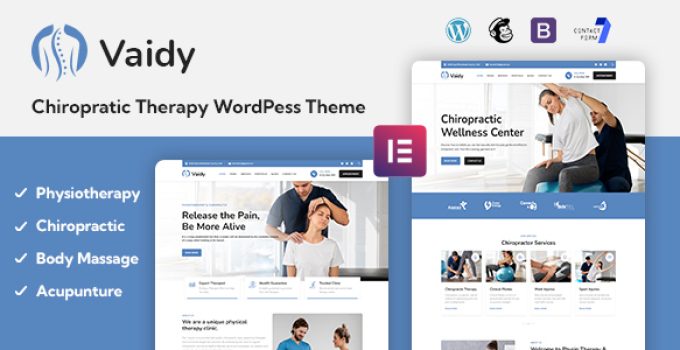 Vaidy - Chiropractic & Physiotherapy WordPress Theme