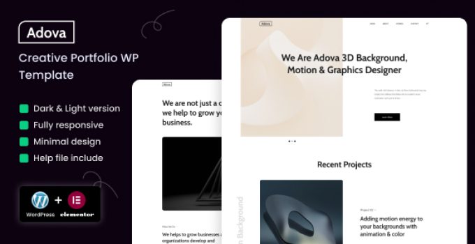 Adova - Creative Portfolio WordPress Theme