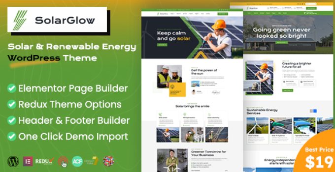 Solarglow - Solar & Renewable Energy WordPress Theme