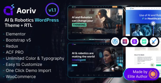 Aoriv - AI & Robotics Startup WordPress Theme