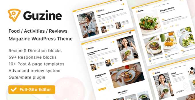 Guzine - Recipe Blogging WordPress Theme