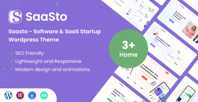 Saasto – Software & SaaS Startup WordPress Theme