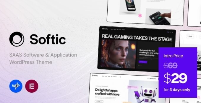 Softic - SAAS Software & Application WordPress Theme