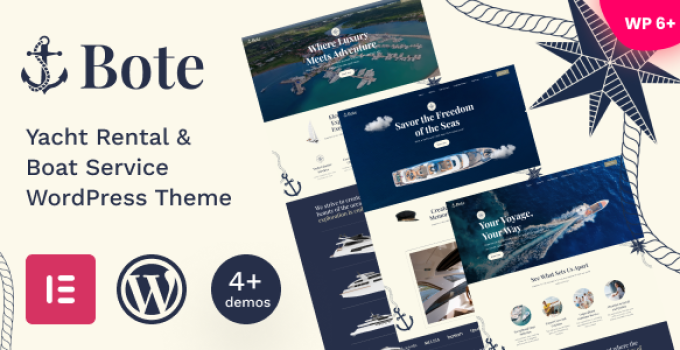 Bote - Yacht Rental & Boat Service WordPress Theme