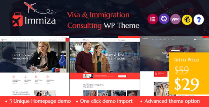 Immiza - Immigration Visa Consulting WordPress Theme