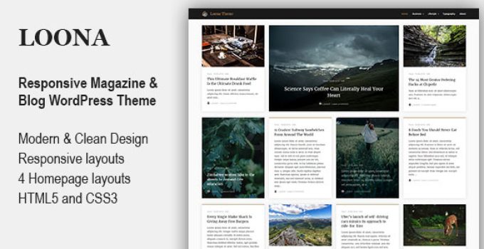 Loona - Personal Blog & Magazine WordPress Theme