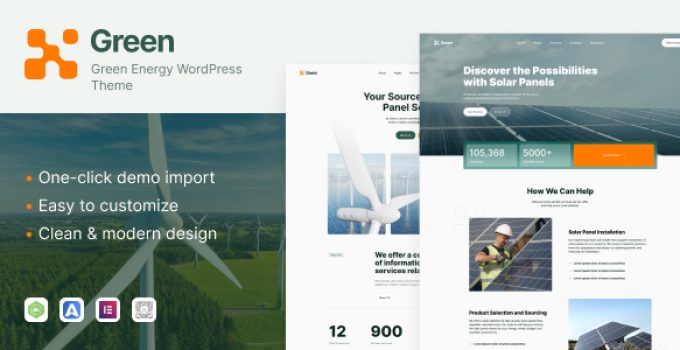 XGreen - Green Energy & Renewable Technologies WordPress Theme