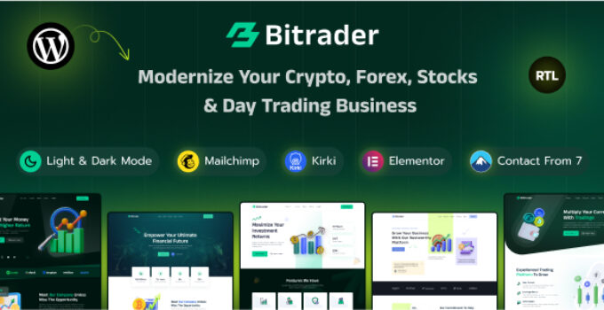 Bitrader - Crypto, Stock and Forex Trading Business WordPress Theme