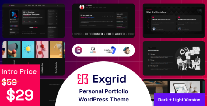 Exgrid - Multipurpose Personal Portfolio WordPress Theme