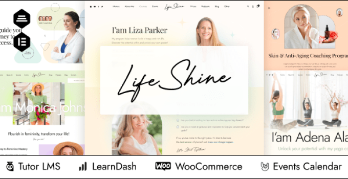 Lifeshine - Coaching Online Courses WordPress Theme