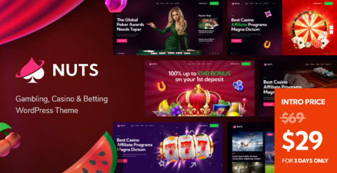 Nuts - Gambling, Casino & Betting WordPress Theme