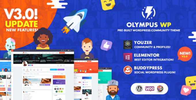 Olympus - Social Networking WordPress Theme