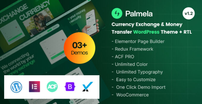 Palmela - Currency Exchange & Money Transfer WordPress Theme