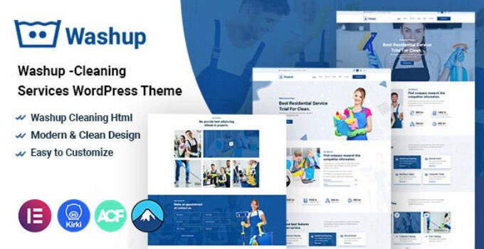 Washup – Cleaning Services WordPress Theme